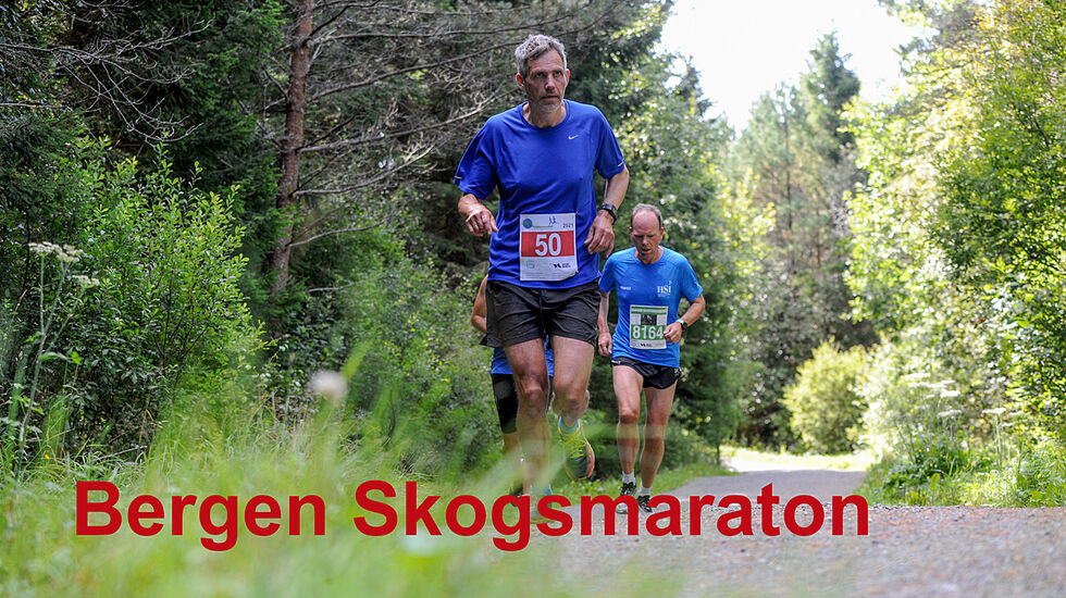 Bergen Skogsmaraton går i de kuperte grusveiene i Hordnesskogen. (Foto: Arne Dag Myking)