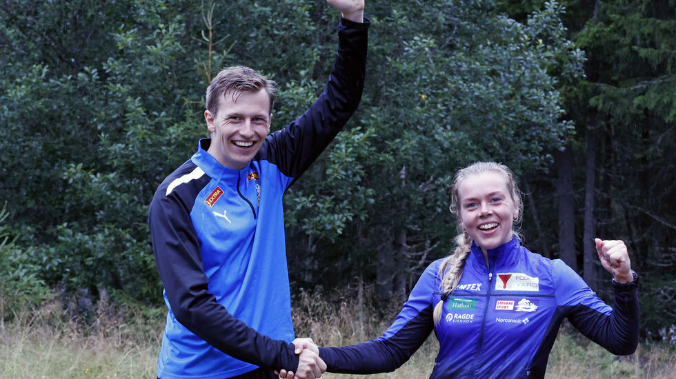 Tydelig fornøyd kunne Leif Christian Tallaksen og Karoline Erdal juble over hver sin seier i Flømyrløpet i kveld, slik de også ble i Mesnaelva Opp, det siste løpet i Sørdalskarusellen før sommeren. 