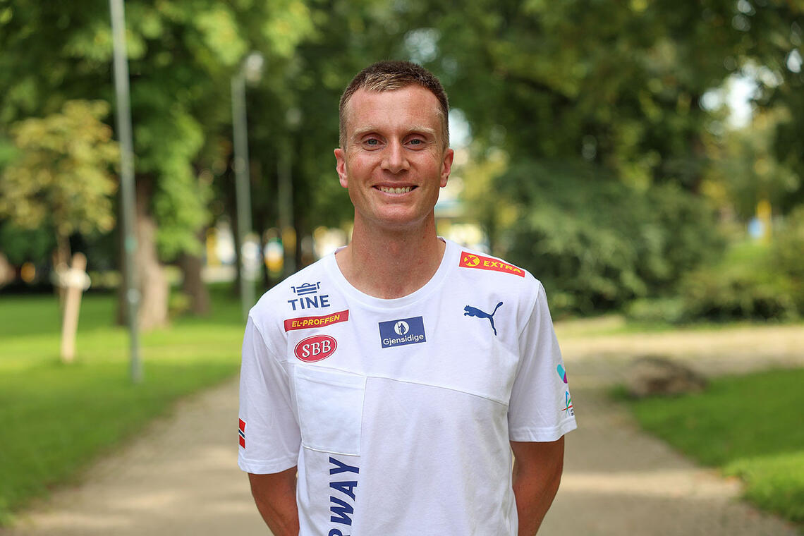 Kondis møtte en optimistisk Sondre Nordstad Moen to dager før maratonløpet i VM. (Alle foto: Arne Dag Myking)