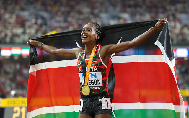 Kenyanske Faith Kipyegon har hatt en jubelsesong med verdensrekorder og VM-gull på både 1500 og 5000 m. (Foto: Arne Dag Myking)
