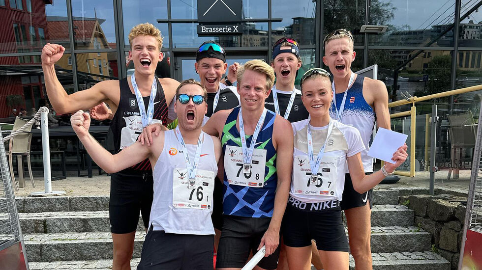 Löplabbet Tønsberg 1 var laget som vant mix-klassen på den 8. etapper lange maratondistansen. (Alle foto: arrangementets Facebookside)