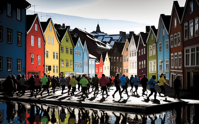Trondheim Maraton 2023. (Illustrasjon: Tom-Arild Hansen)