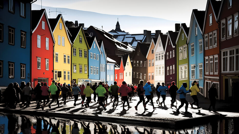 Trondheim Maraton 2023. (Illustrasjon: Tom-Arild Hansen)
