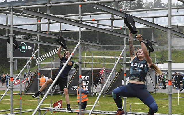 Lørdag ble den 9. utgaven av hinderløpet Toughest arrangert i Holmenkollen. (Foto: Berit Eide)