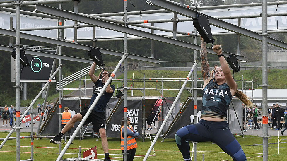 Lørdag ble den 9. utgaven av hinderløpet Toughest arrangert i Holmenkollen. (Foto: Berit Eide)
