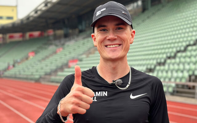 Jakob Ingebrigtsen utfordret folket til duell på 400 meter. Kunne noen slå ham? (Foto: Tom-Arild Hansen)