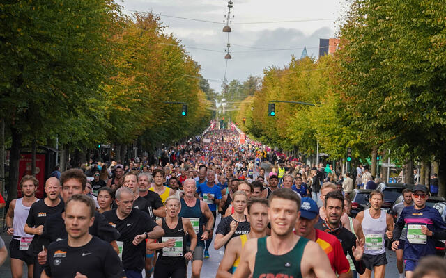 Ny løype: Oppløpet mot mål går i år langs Fredriksberg Allè, noe som gir store endringer av løypa i år. (Foto: arrangøren)