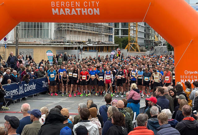 Det er klart for start i Bergen City Milen. (Foto: Arrangøren)