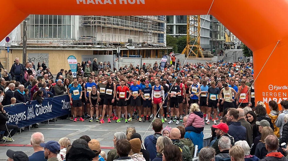 Det er klart for start i Bergen City Milen. (Foto: Arrangøren)