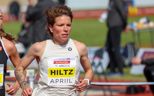 Nikki Hiltz er her fartsholder under årets Trond Mohn Games. Hun hadde den jobben både på 1500 og 5000 meter. (Foto: Arne Dag Myking)