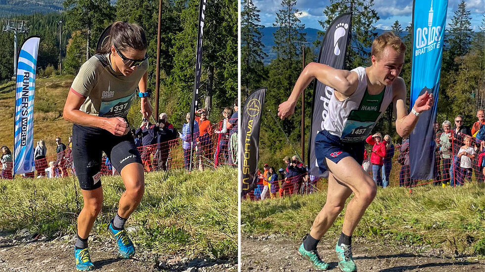 Heidi Weng og Kasper Fosser var raskeste kvinne og mann opp til Tryvann. (Alle foto: Christian Prestegaard)