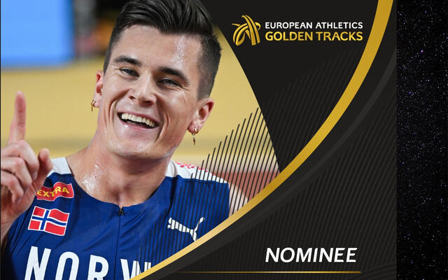 Jakob Ingebrigtsen er én av ti utøvere som kan bli kåret som årets mannlige friidrettsutøvere i Europa for 2023. (Foto: European Athletics)