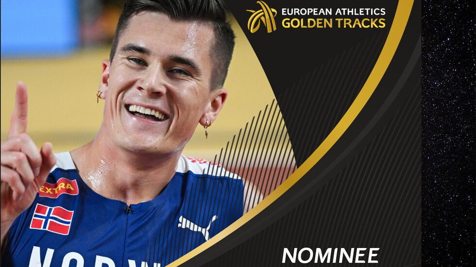 Jakob Ingebrigtsen er én av ti utøvere som kan bli kåret som årets mannlige friidrettsutøvere i Europa for 2023. (Foto: European Athletics) 