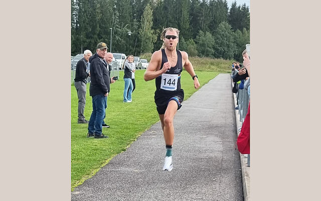 Magnus Aarrestad vinner Kirkerunden på en ny løyperekord. (Alle foto: Rune Romnes)
