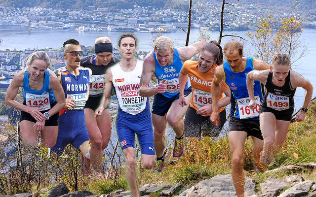 Anita Iversen Lilleskare, Henrik Ingebrigtsen, Nora Markhus, Didrik Tønseth, Joel Dyrhovden, Emma Dyrhovden, Torbjørn Ludvigsen og Karoline Holsen Kyte er noen av favorittene i årets Stoltzekleiven Opp. (Foto og montasje: Arne Dag Myking)