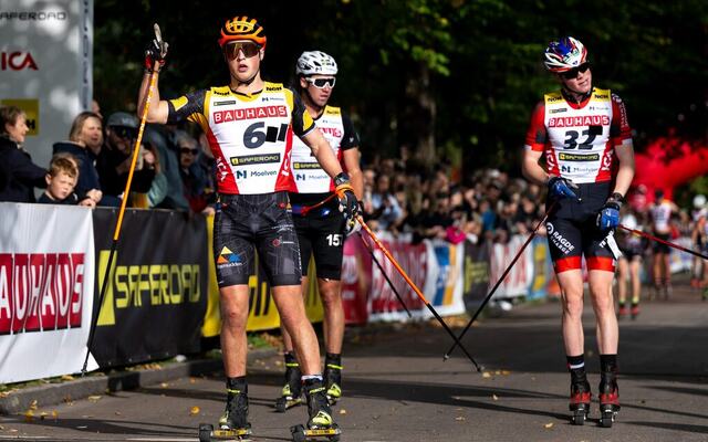 Amund Riege viste seg som den sterke rulleskiløperen i dagens siste Ski Classics Challengers konkurranse før vinteren. (Foto: Arrangøren).