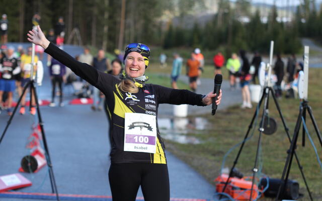 Isabel er klar for sitt maratonløp nummer 100 (Foto: Olav Engen)
