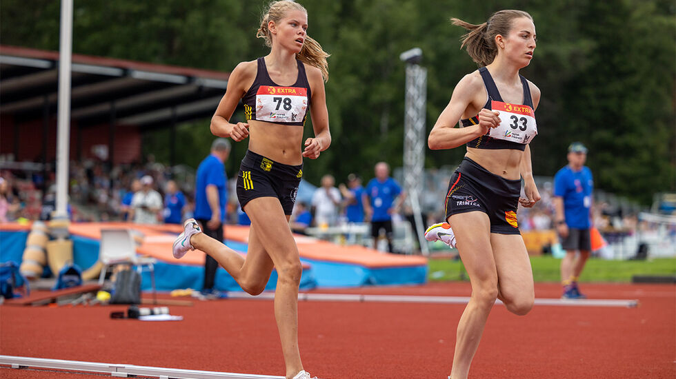 Malin Hoelsveen har gull fra U18-EM, mens Ingeborg Østborg har både gull og sølv fra U20-EM. Nå er de tatt ut på henholdsvis U20- og U23-landslaget. (Foto: Samuel Hafsahl) 