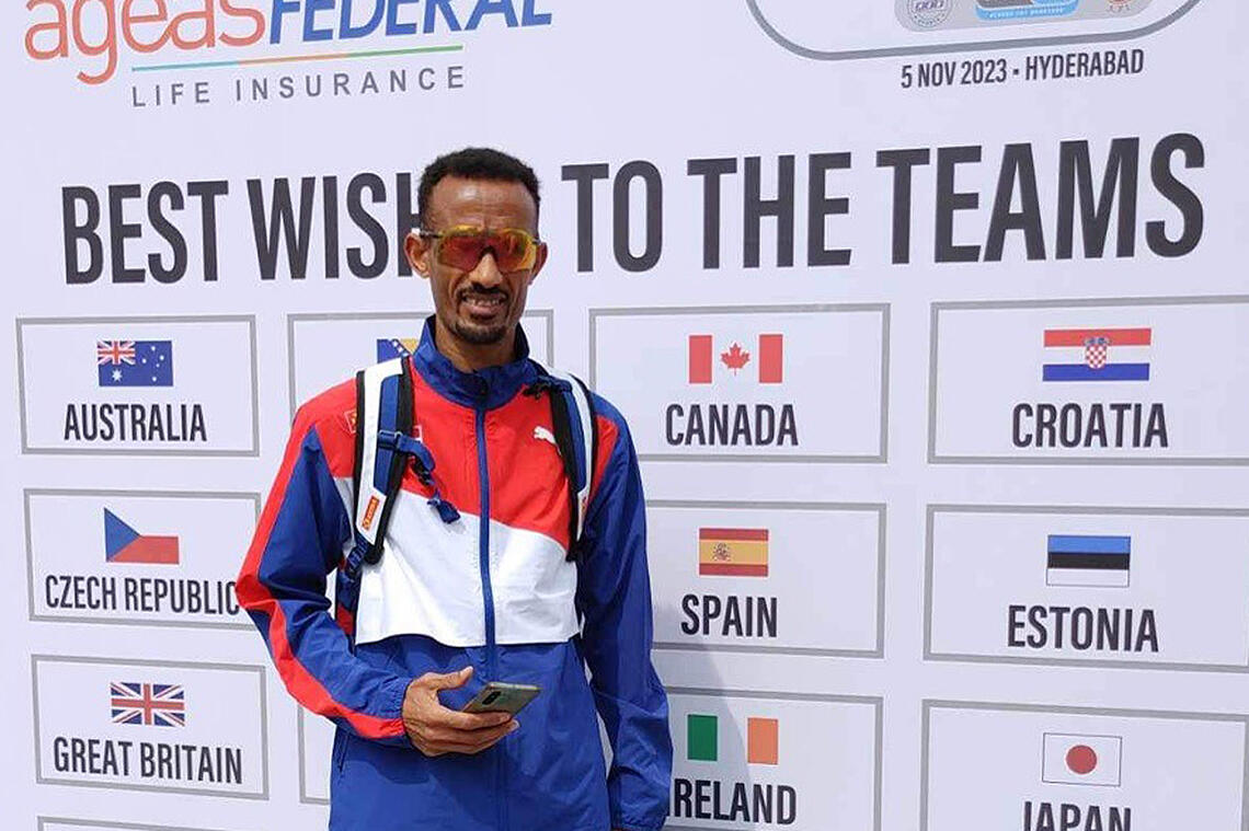 Abdulaziz Ebrahim skal delta i VM for 50 km på søndag. (Foto: Asgeir Bøgeberg)