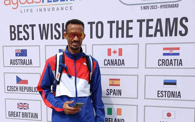 Abdulaziz Ebrahim skal delta i VM for 50 km på søndag. (Foto: Asgeir Bøgeberg)