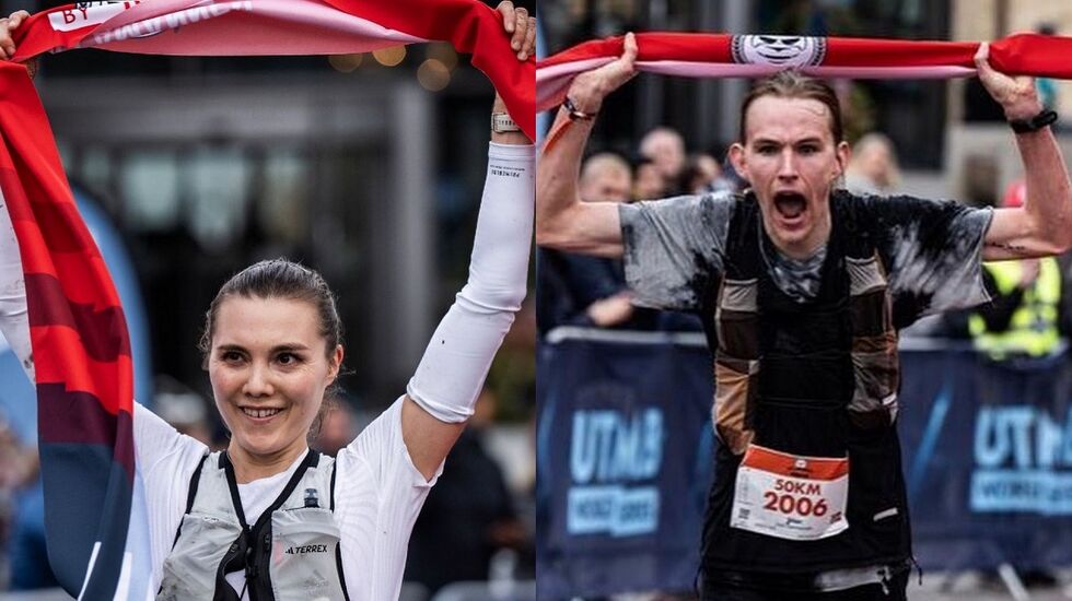 Tromsøværingene Yngvild Kaspersen og Stian Dahl Sommerseth kunne juble for hver sin seier på 50 km i Kullamannen. (Foto fra løpets facebookside)