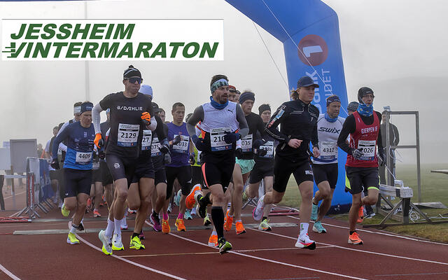 Starten har gått på maraton i Jessheim Vintermaraton i fjor. Her ser vi i midten Kristian Ulriksen (2108) og Sondre Øvre-Helland. (Foto: Bjørn Hytjanstorp)