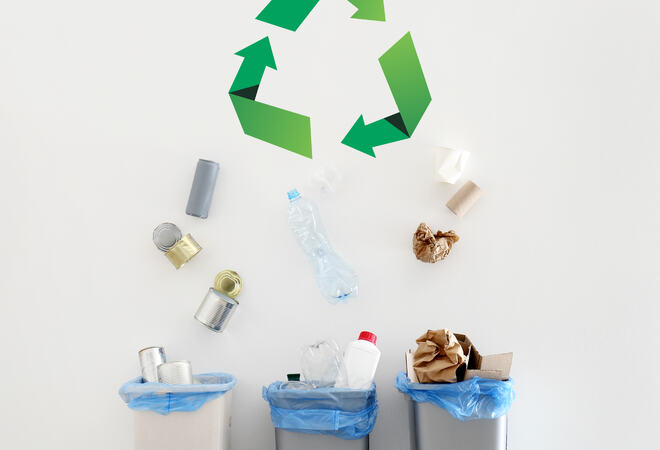 Sortering av avfall fra hytta