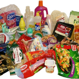 diverse avfall av myk plast, plastemballasje