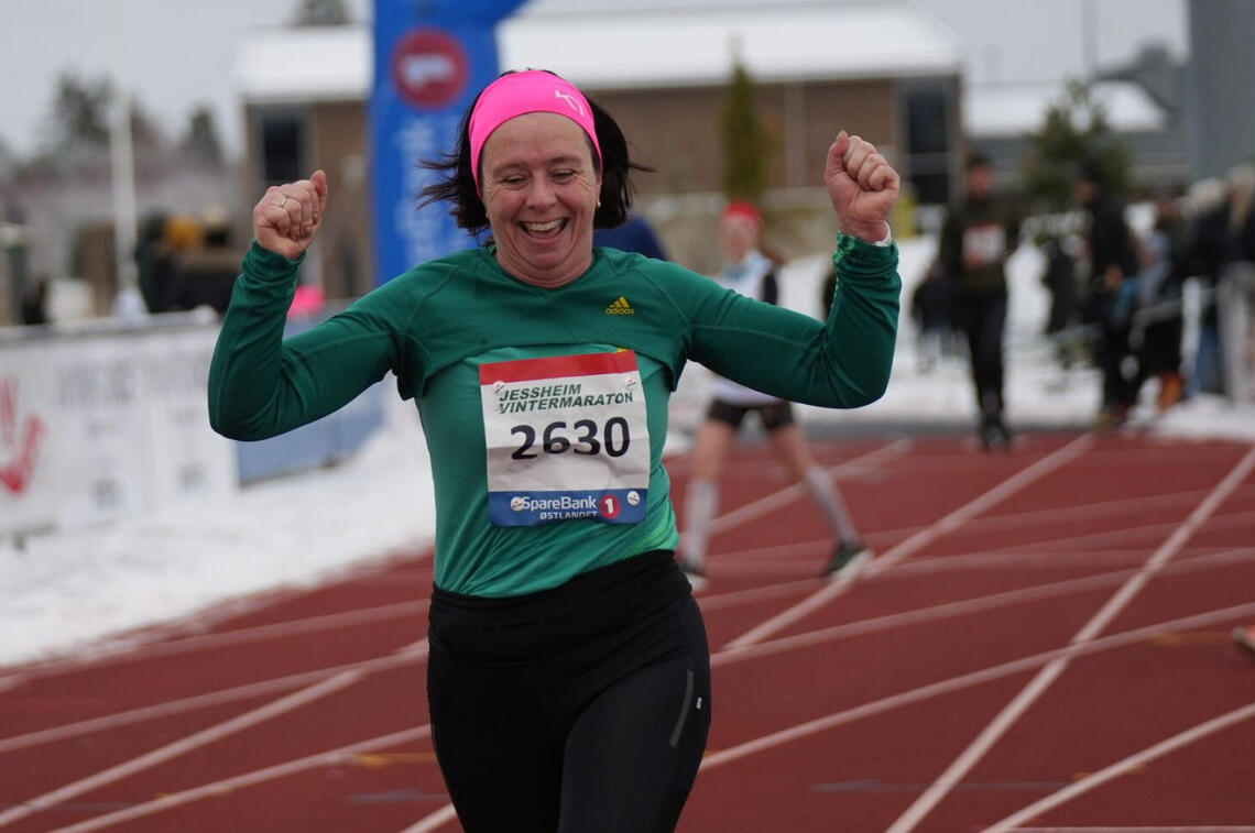 Mot mål i Jessheim vinter(halv)maraton 2023. (Foto: Jessheim Vintermaraton)