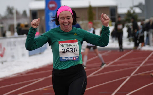Mot mål i Jessheim vinter(halv)maraton 2023. (Foto: Jessheim Vintermaraton)