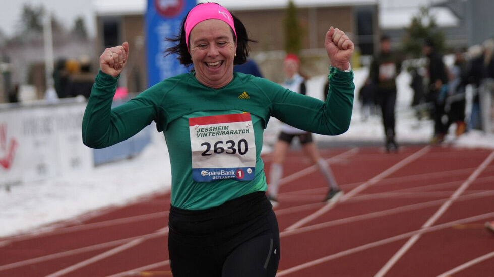 Mot mål i Jessheim vinter(halv)maraton 2023. (Foto: Jessheim Vintermaraton)
