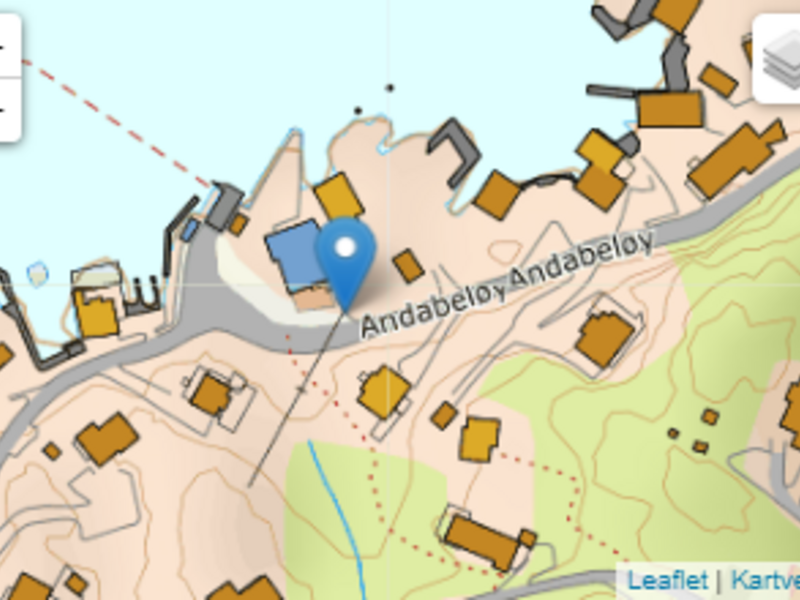 bilde av kart med punkt på Andabeløy