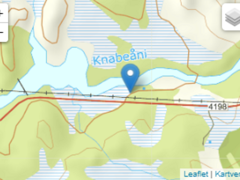 bilde av kart med punkt ved Knaben renseanlegg