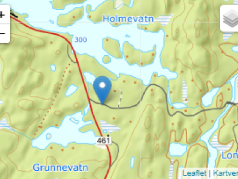 bilde av kart med punkt på Hidreskog