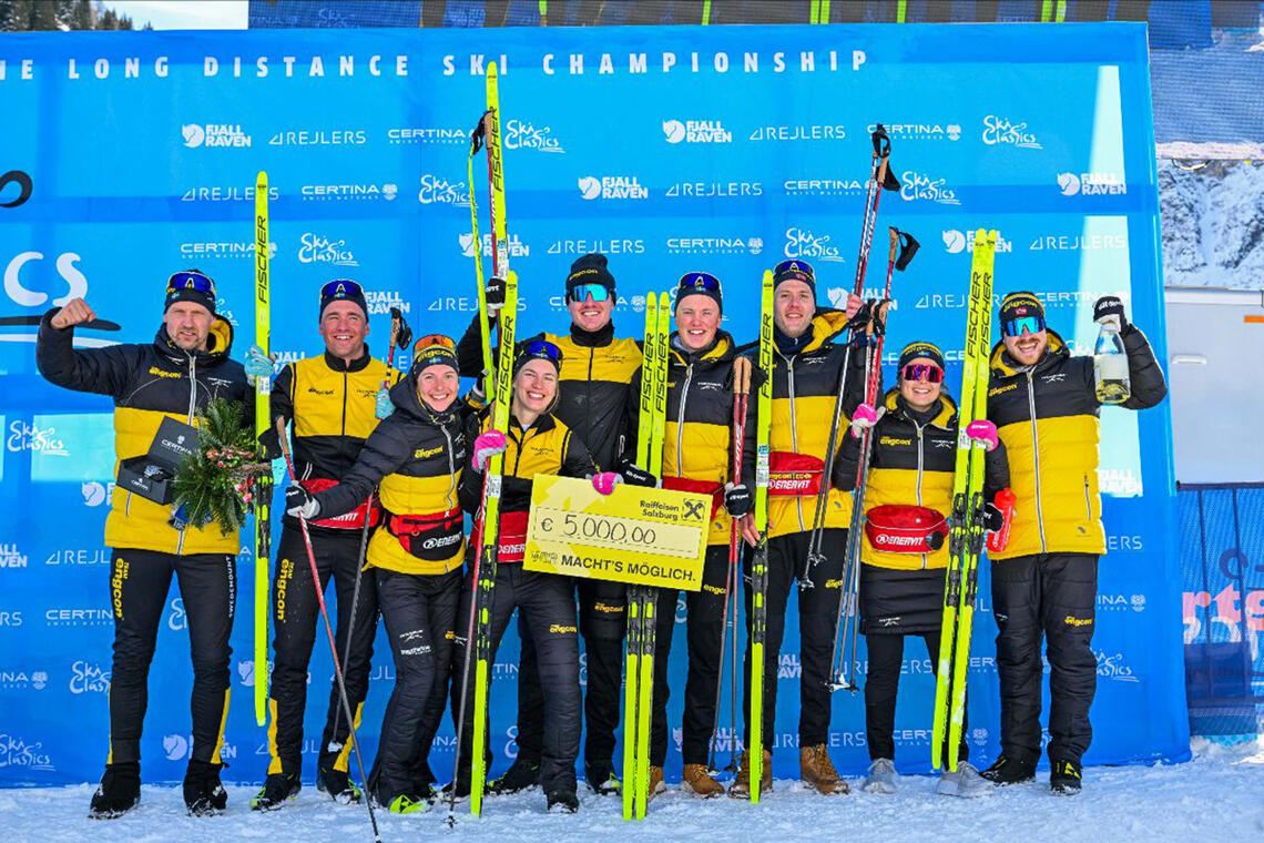 Team Engcon sørget for en solid seier i lagtempo-konkurransen som innledet sesongen for langløperne. (Foto: Nordic Focus)
