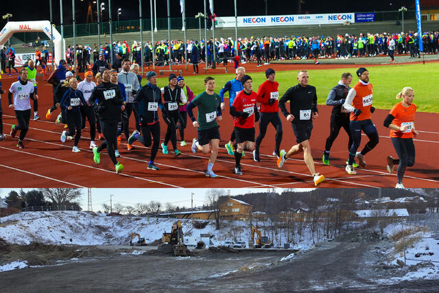 Byggearbeidet med Gneist Arena er i full gang. Dette medfører en liten omlegging av løypen