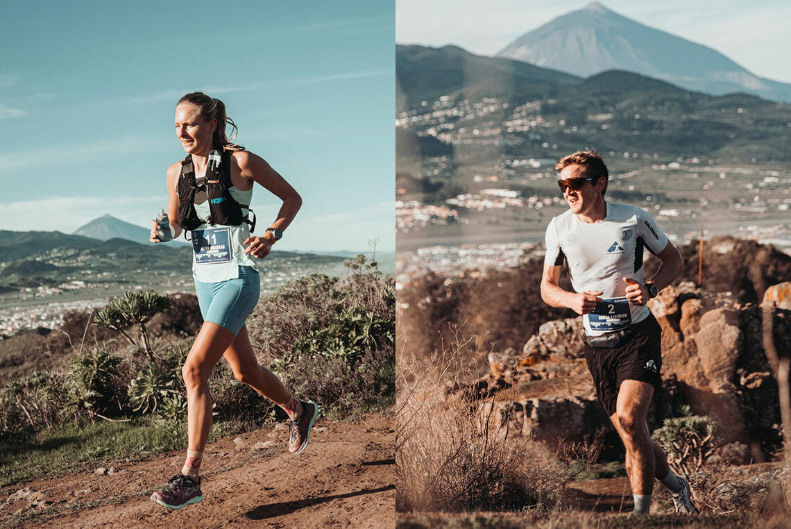 Både Sylvia Nordskar og Anders Kjærevik hadde ei opplevelsesrik helg med gode resultater på Tenerife. (Foto: Canarias Anaga Marathon)