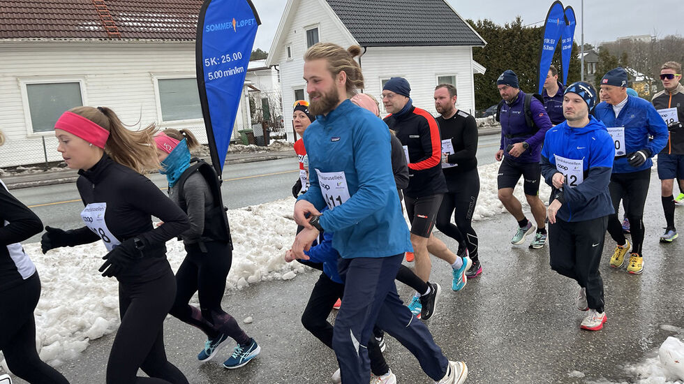 Totalt 48 deltok i det første løpet i Kondiskarusellen i Kristiansand. (Alle foto: Kristiansand Løpeklubb)
