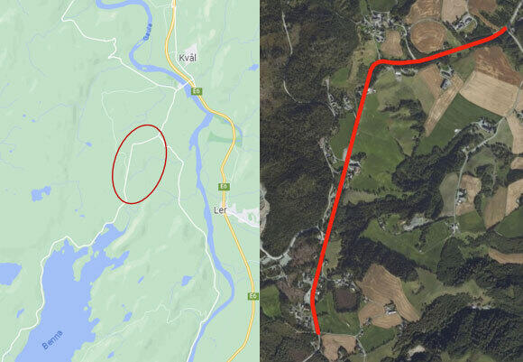 Bilde av kart over detaljregulering for gang- og sykkelveg Bennavegen, Langdalen - Hårråbakken, Mel