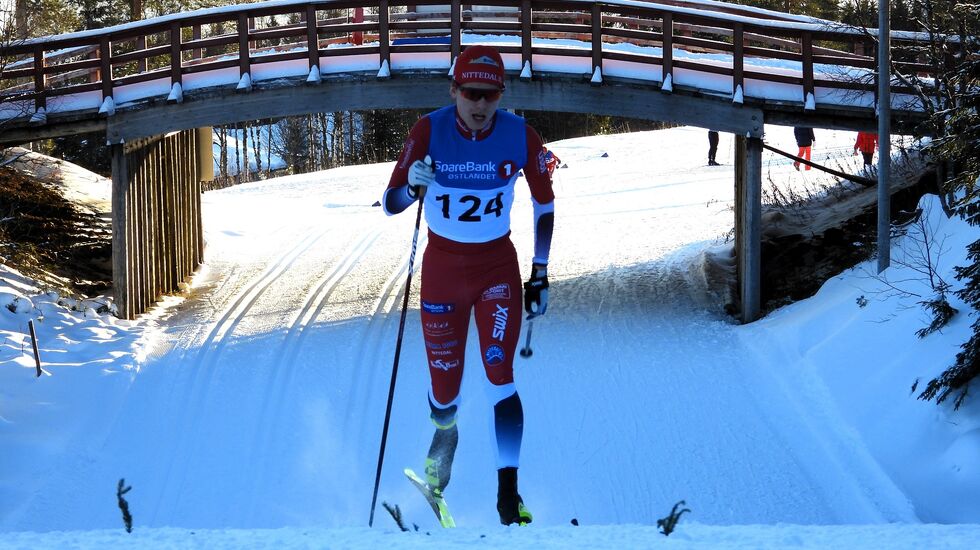 Simen Glørud Stensrud fra Nittedal IL var dagens raskeste på 10 km på Gåsbu.  (Foto: Stein Arne Negård)
