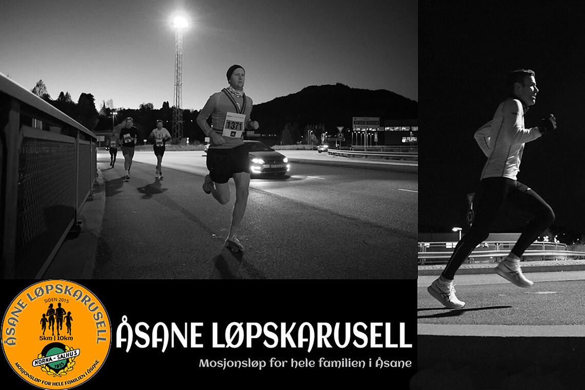 Løperne i Åsane Løpskarusell starter med å krysse hovedveien ut fra Bergen, E39, og deretter bærer det inn på mer landlige grusveier rundt Liavatnet. (Foto/collage: Arne Dag Myking)