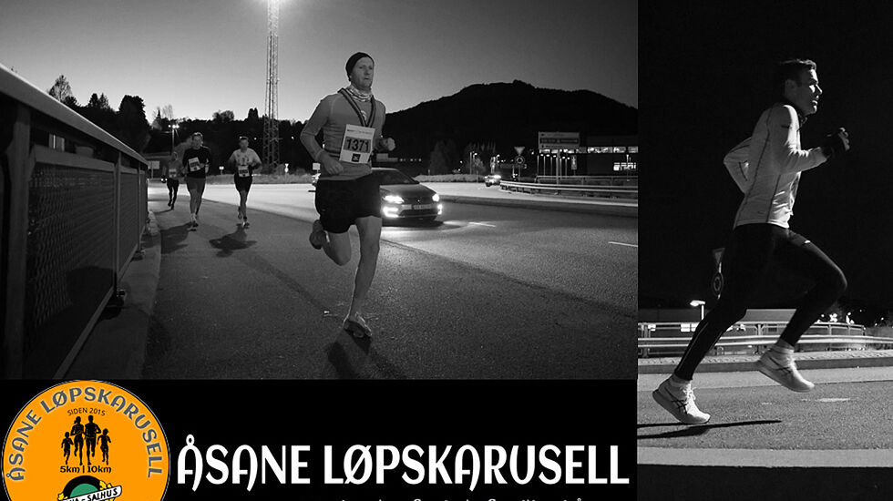 Løperne i Åsane Løpskarusell starter med å krysse hovedveien ut fra Bergen, E39, og deretter bærer det inn på mer landlige grusveier rundt Liavatnet. (Foto/collage: Arne Dag Myking)