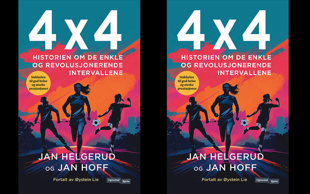 I denne boka kan du lese historien om de to professorene Jan Helgerud og Jan Hoff og deres velkjente 4 x 4-intervaller. (Foto: Vigmostad & Bjørke)