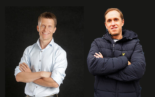 Ole Petter Hjelle og Mads Kaggestad. (Foto: Høyskolen Kristiania/Bjørn Johannessen)
