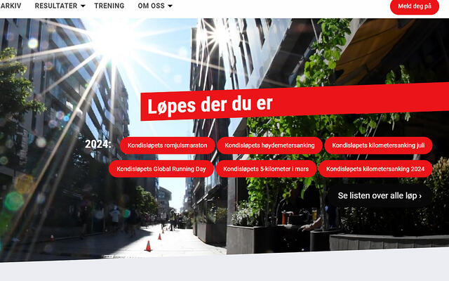 I 2024 kan du delta på i alt 6 kondisløp. (Foto: skjermprint fra Kondisløpet.no)
