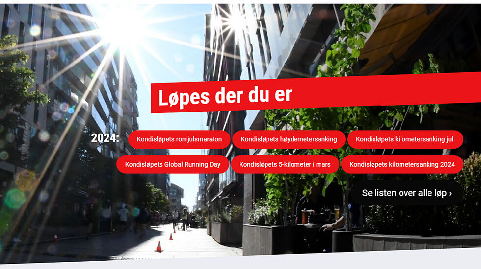 I 2024 kan du delta på i alt 6 kondisløp. (Foto: skjermprint fra Kondisløpet.no)