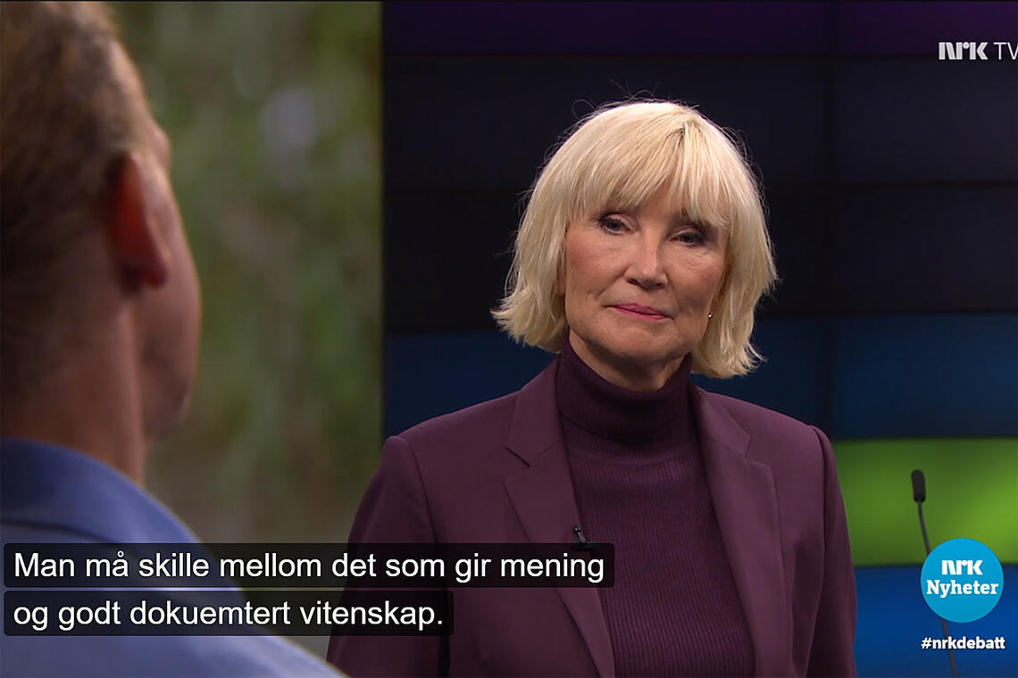Nina Owing ledet årets første debattprogram i NRK med tema trening og livsstil. (Foto: skjermprint NRK)