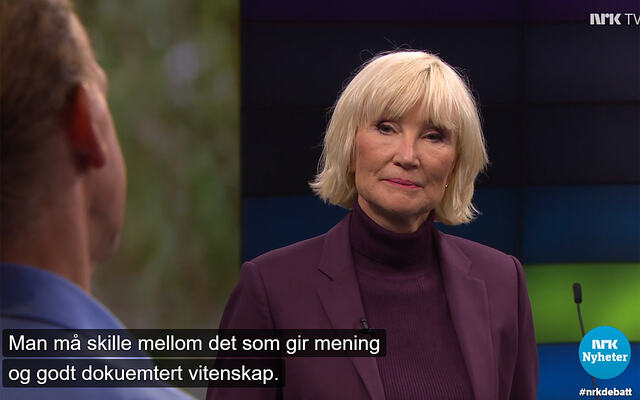 Nina Owing ledet årets første debattprogram i NRK med tema trening og livsstil. (Foto: skjermprint NRK)