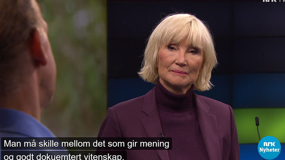 Nina Owing ledet årets første debattprogram i NRK med tema trening og livsstil. (Foto: skjermprint NRK)