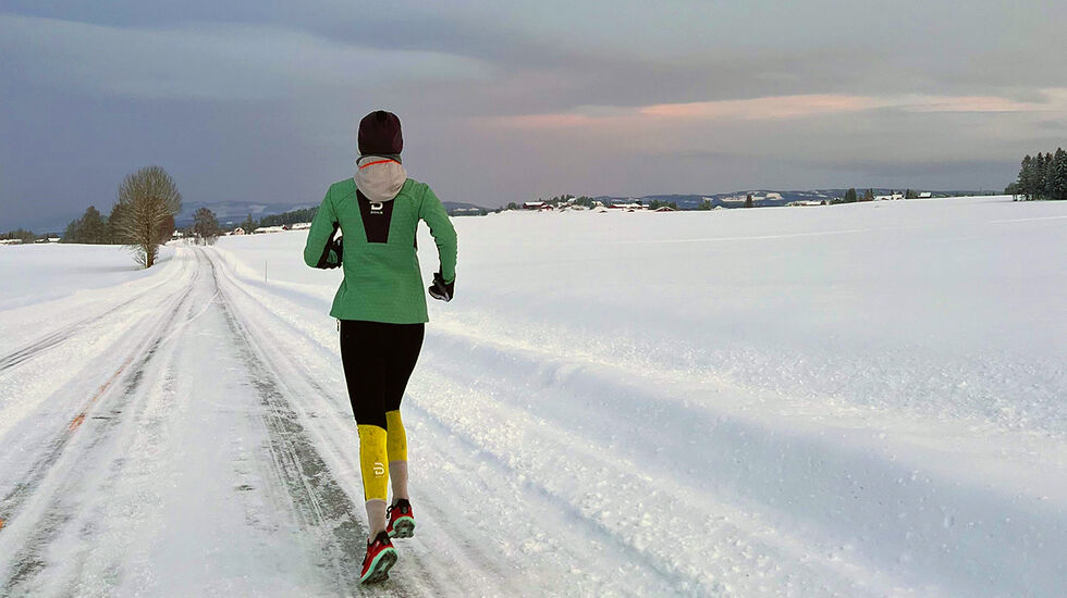 Etter kneoperasjon og en lengre periode med alternativ trening løper Frida Byfuglien med forsterka motivasjon mot nye mål. (Foto: privat)